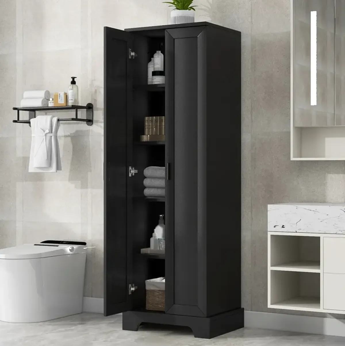 Merax Bathroom Storage Cabinet with 2 Doors