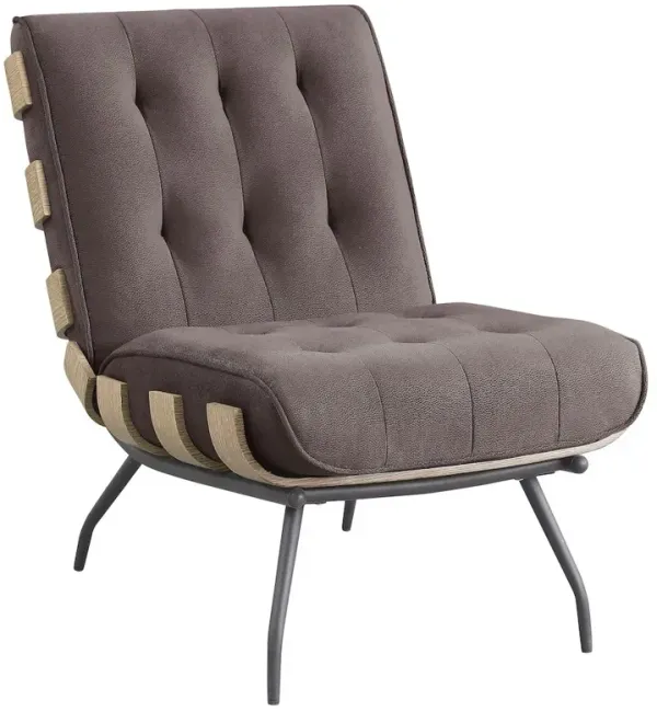 Aloma Upholstered Tufted Armless Accent Chair Brown
