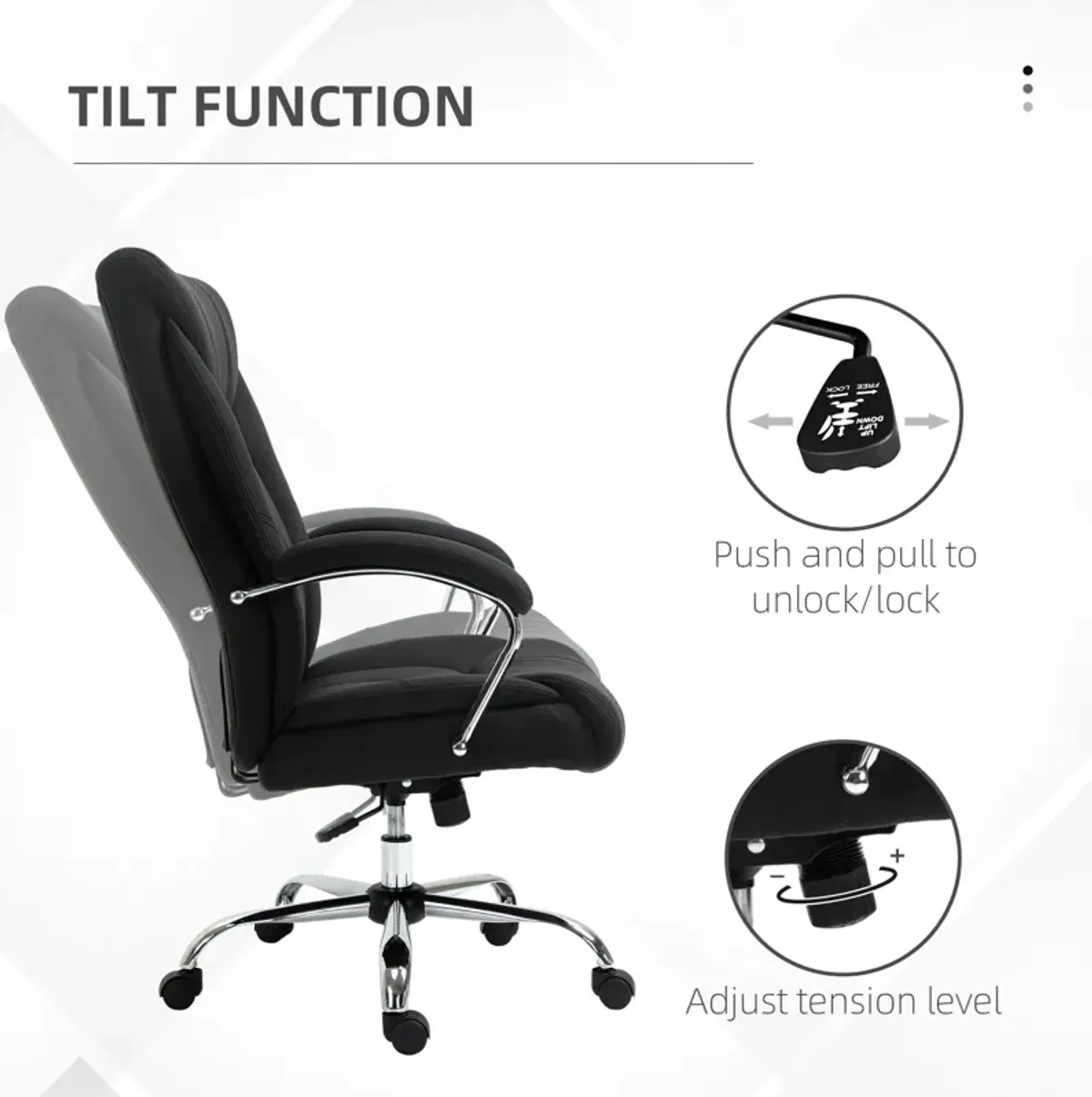 Black Ergonomic Seating: High Back Linen Fabric Adjustable Task Chair