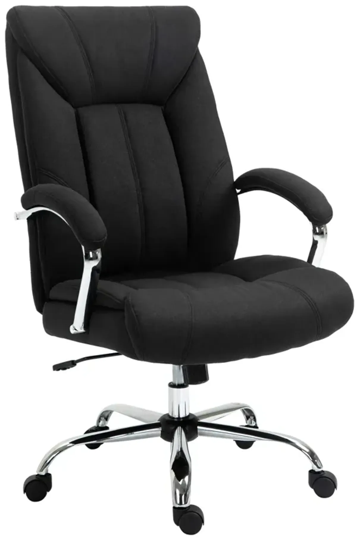 Black Ergonomic Seating: High Back Linen Fabric Adjustable Task Chair