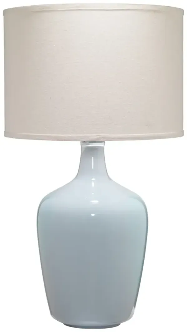 Table Lamp with Bellied Shape Ceramic Base, Gray - Benzara