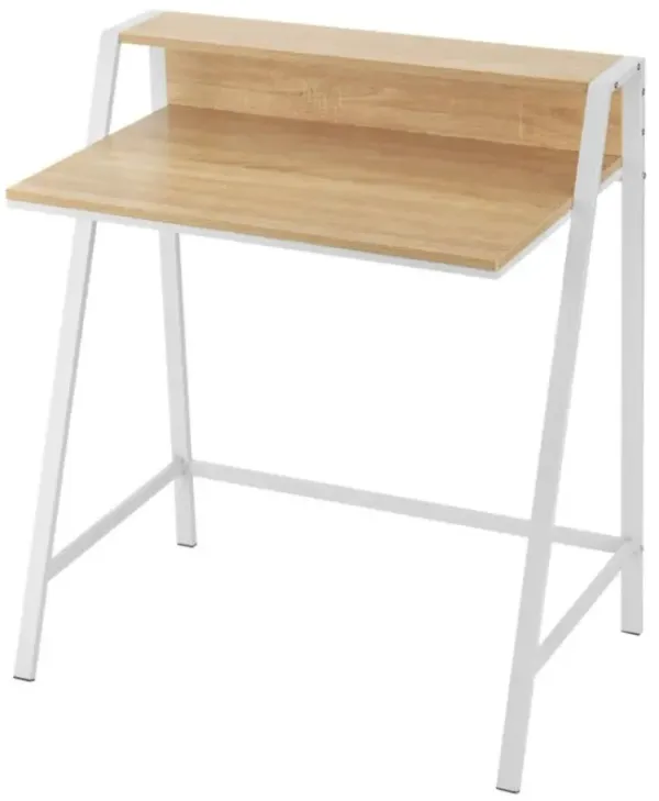 Hivvago 2 Tier Small Computer Desk with Sturdy Frame for Small Place