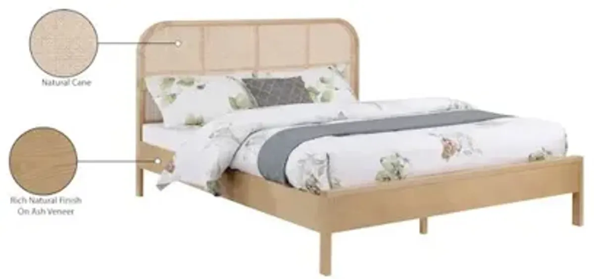 Meridian Furniture Siena Natural Ash Wood King Bed