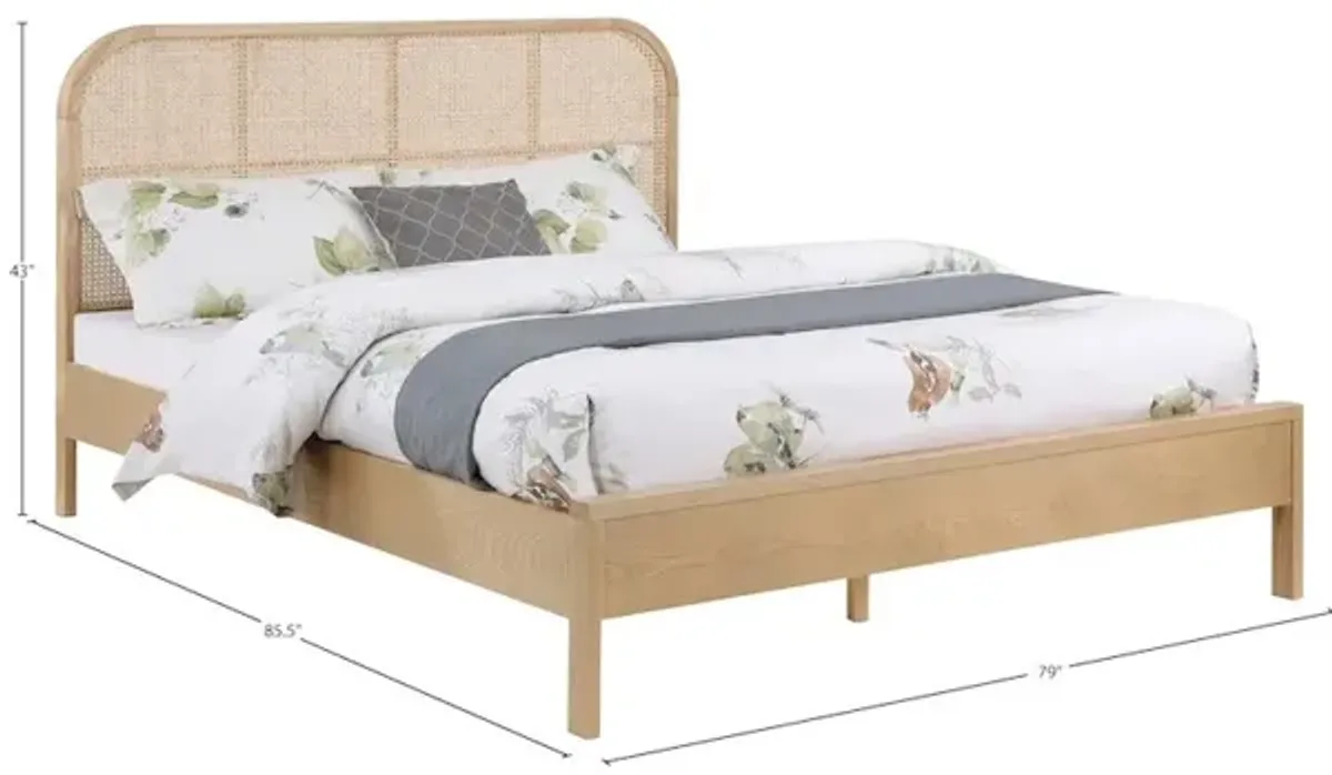 Meridian Furniture Siena Natural Ash Wood King Bed