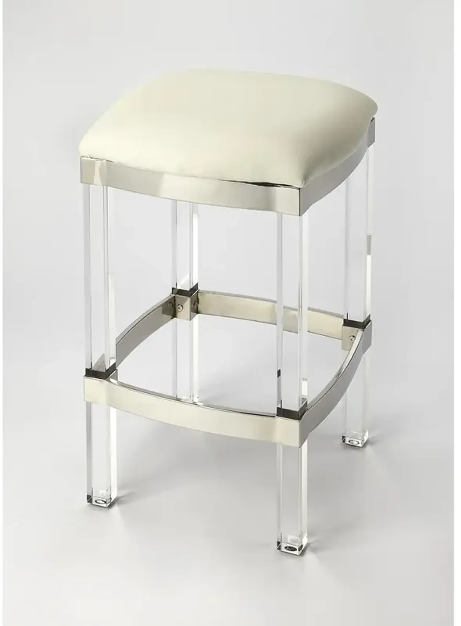 Belen Kox Glamourous Acrylic and Leather Counter Stool, Belen Kox