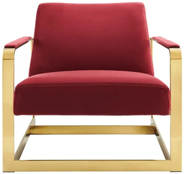 Modway Seg Performance Velvet Accent Chair, Gold Maroon