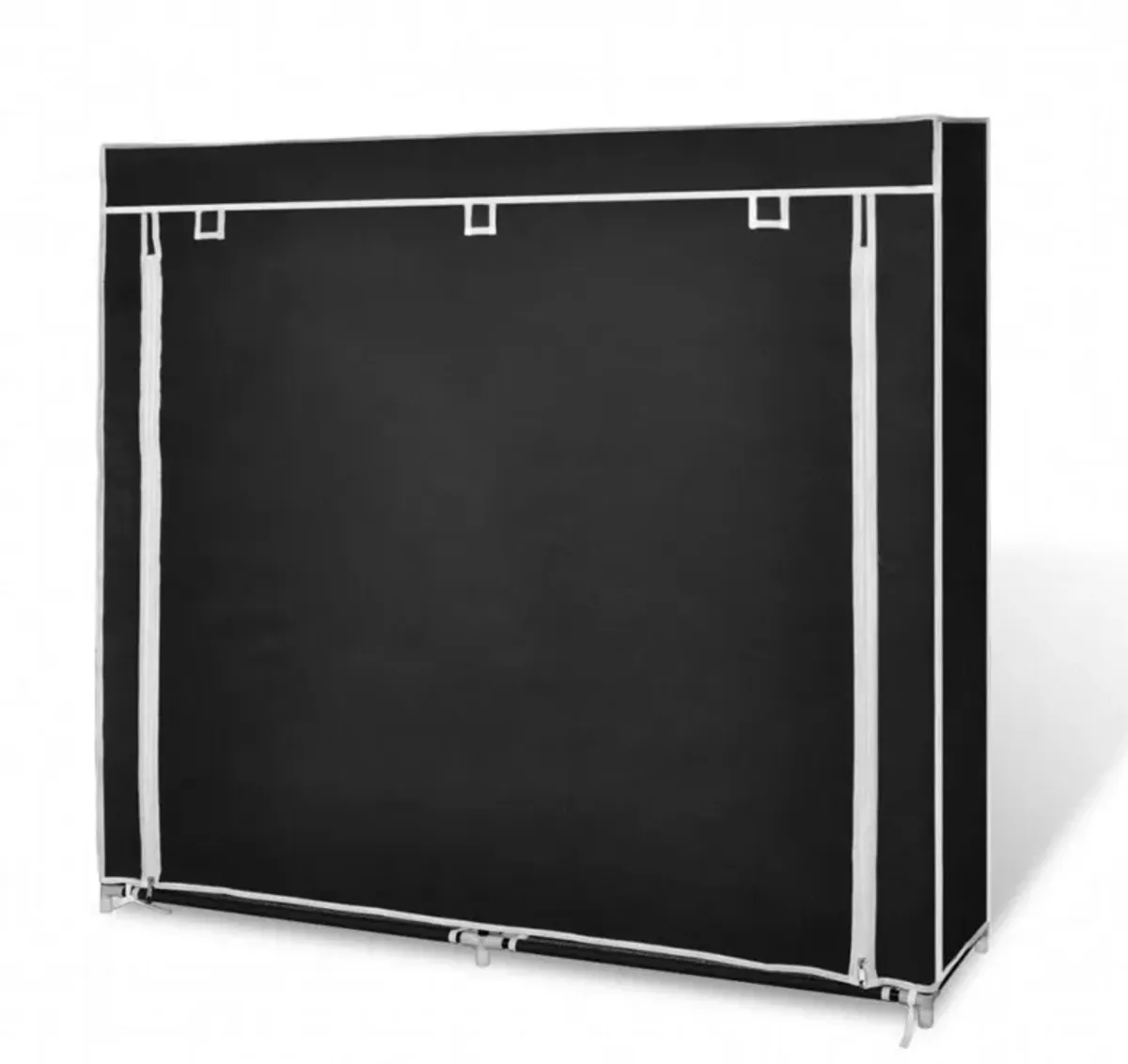 vidaXL Fabric Shoe Cabinet with Cover 45" x 11" x 43" Black