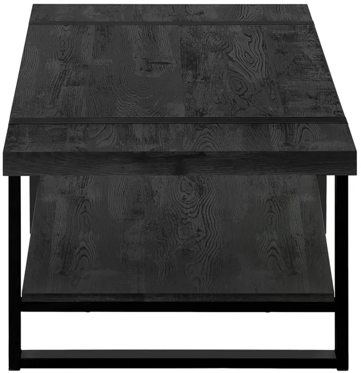 Monarch Specialties I 2860 Coffee Table, Accent, Cocktail, Rectangular, Living Room, 48"L, Metal, Laminate, Black, Contemporary, Modern