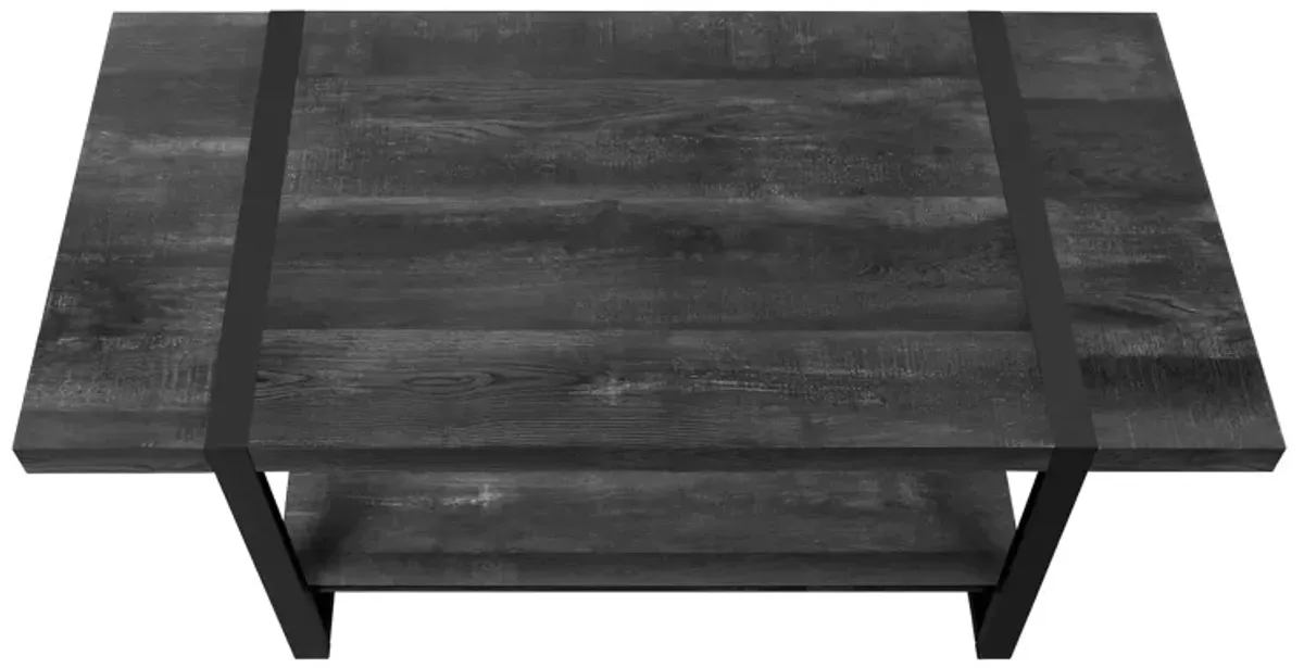 Monarch Specialties I 2860 Coffee Table, Accent, Cocktail, Rectangular, Living Room, 48"L, Metal, Laminate, Black, Contemporary, Modern