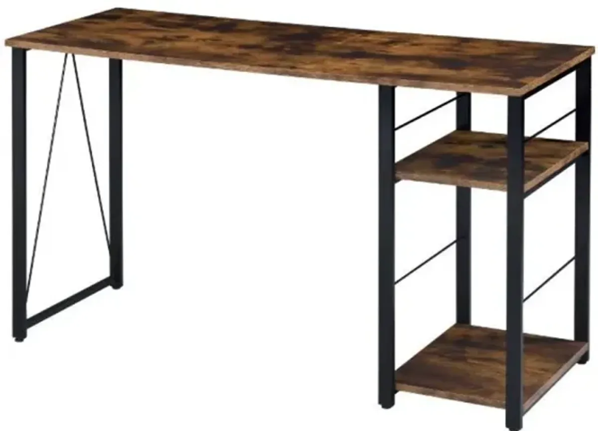 Vandana Writing Desk, Weathered Oak & Black Finish 92765