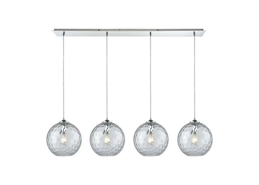 Watersphere 4 Light Linear Pendant in Grey