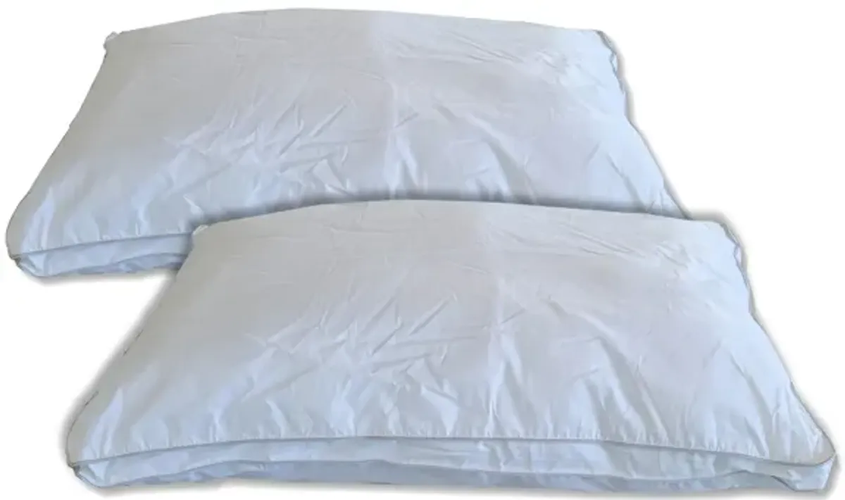 Cotton House - Set of Two Pillows, Microfiber Gel, 100% Egyptian Cotton Cover, Standard Size