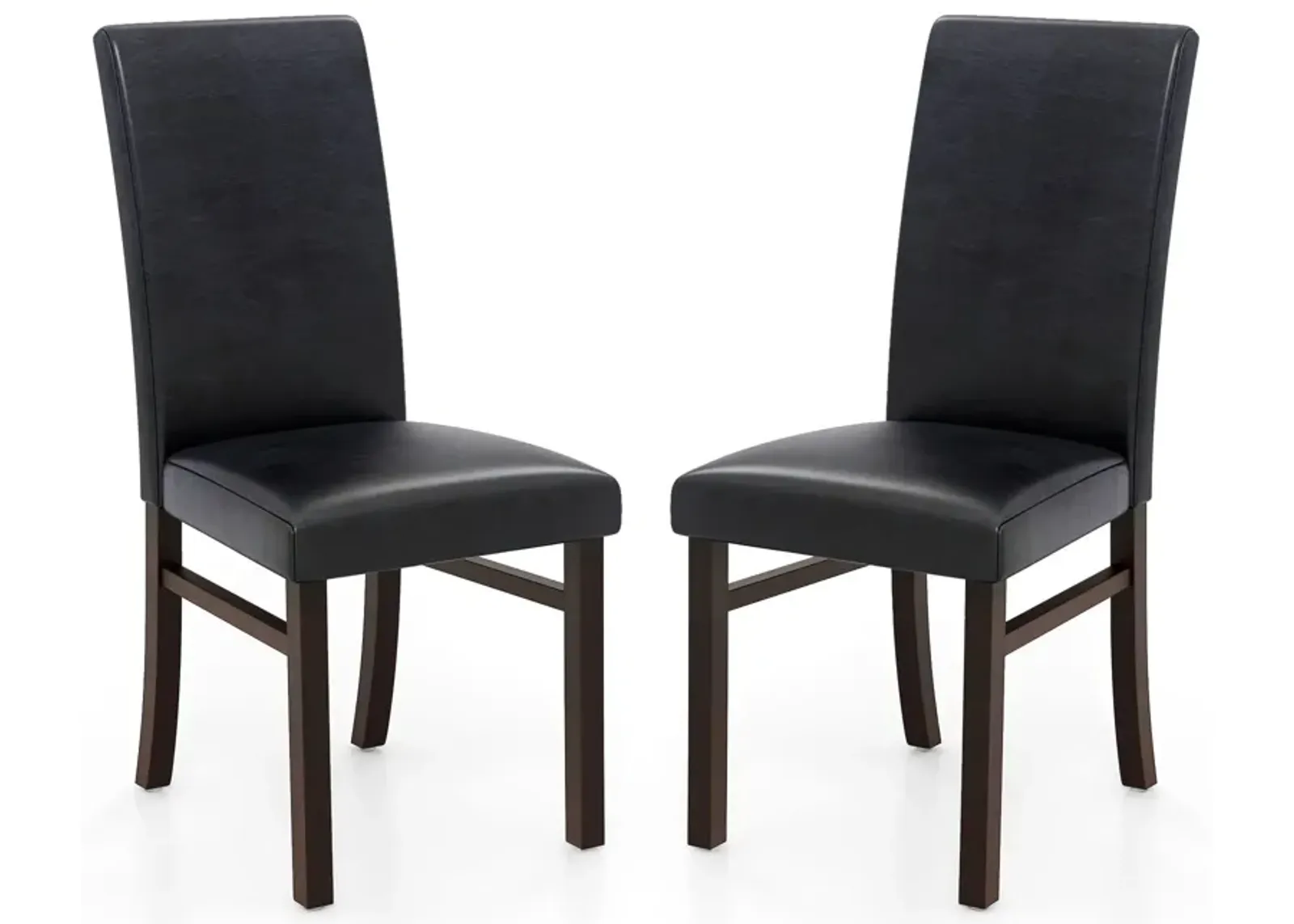 Upholstered Dining Chairs Set of 2 with Solid Rubber Wood Legs