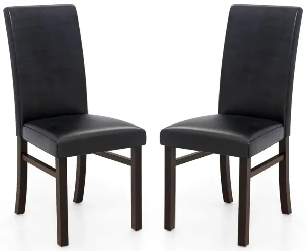 Upholstered Dining Chairs Set of 2 with Solid Rubber Wood Legs