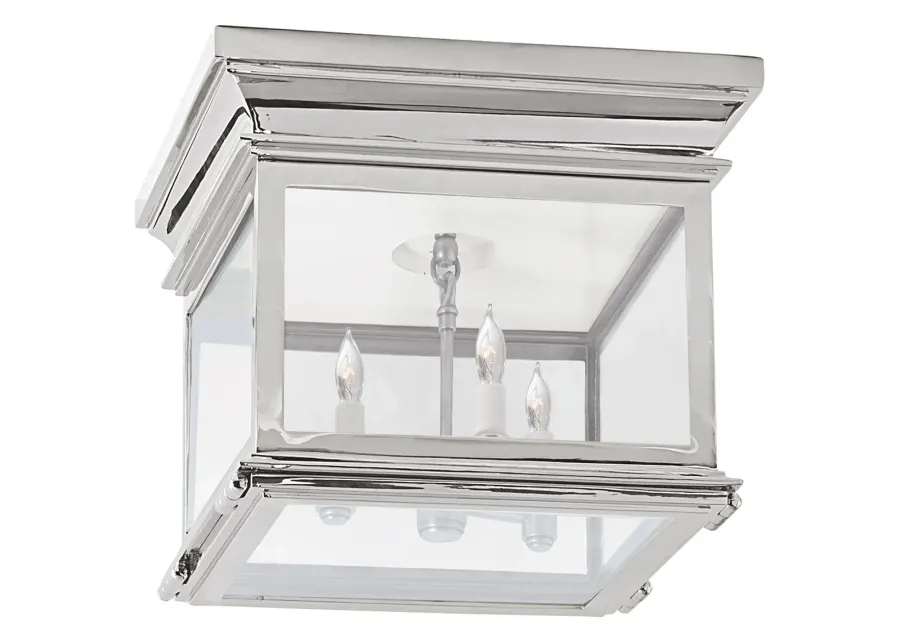 Club Small Square Flush Mount in Polished Nickel