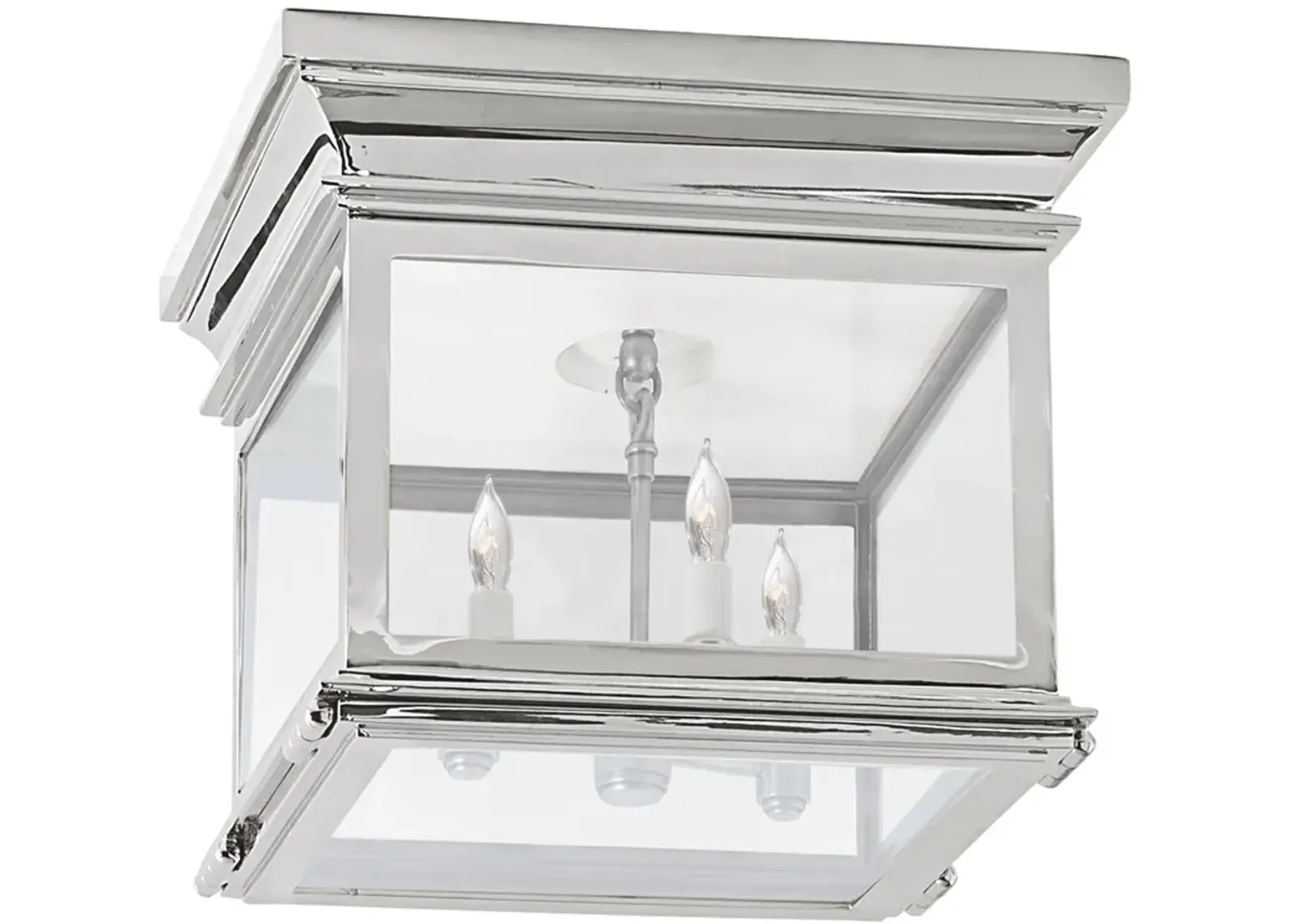 Club Small Square Flush Mount in Polished Nickel