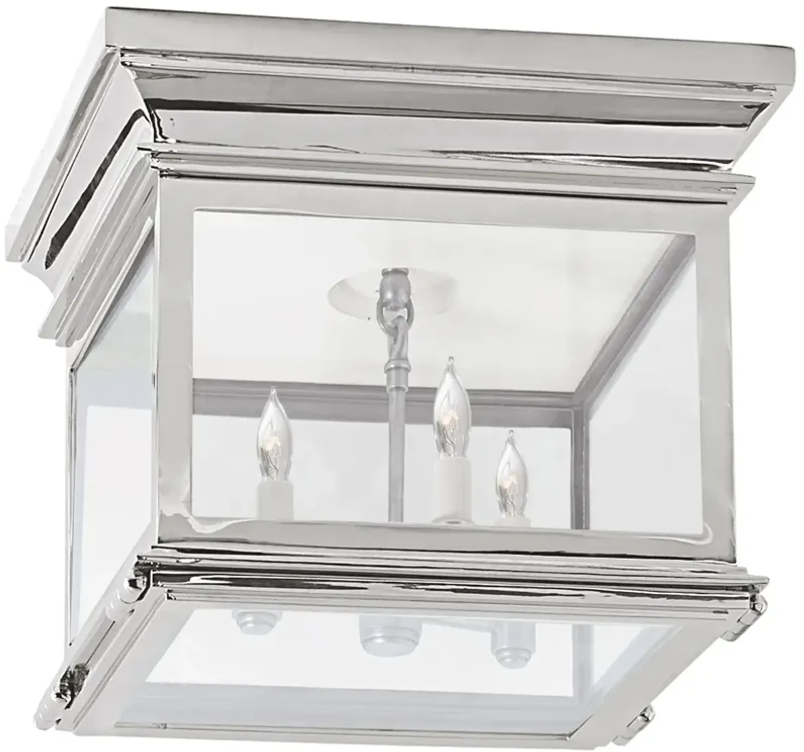 Club Small Square Flush Mount in Polished Nickel