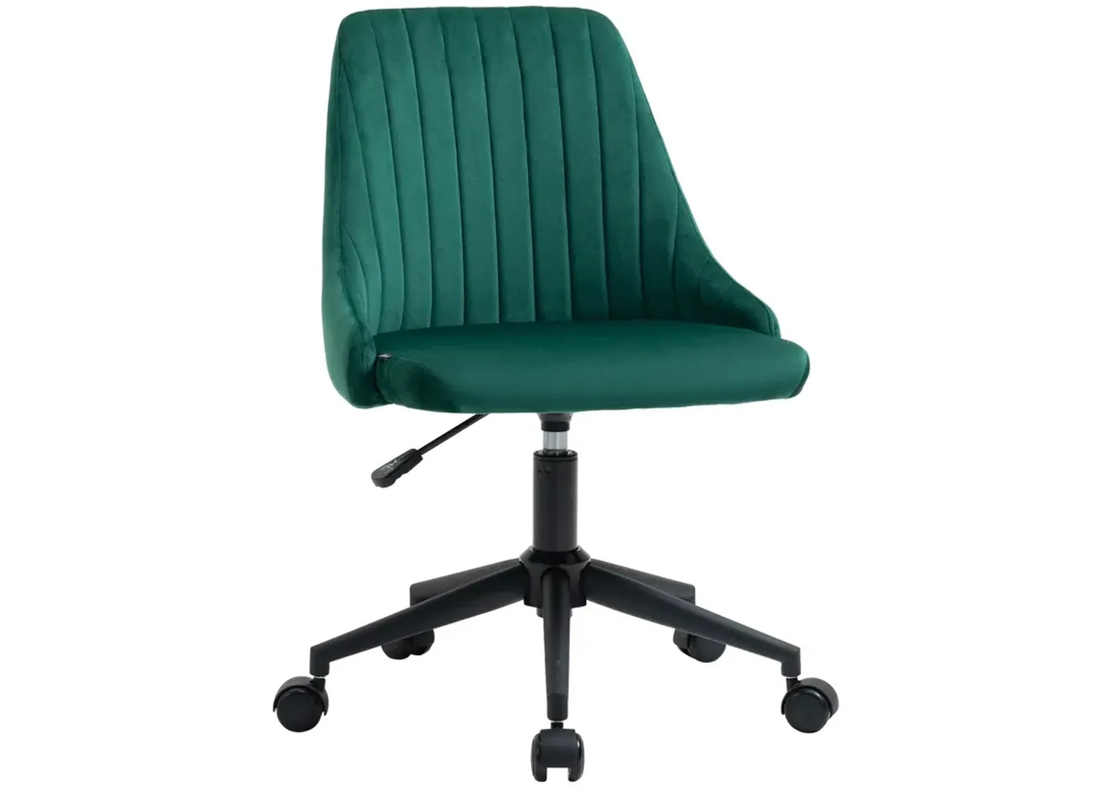 Green Workstation Seat: Velvet Swivel Mid-Back Chair for Home Office