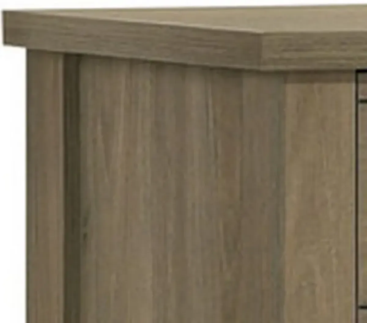 51 Inch Wood Dresser with 6 Drawers and Black Handles, Straight Legs, Gray - Benzara