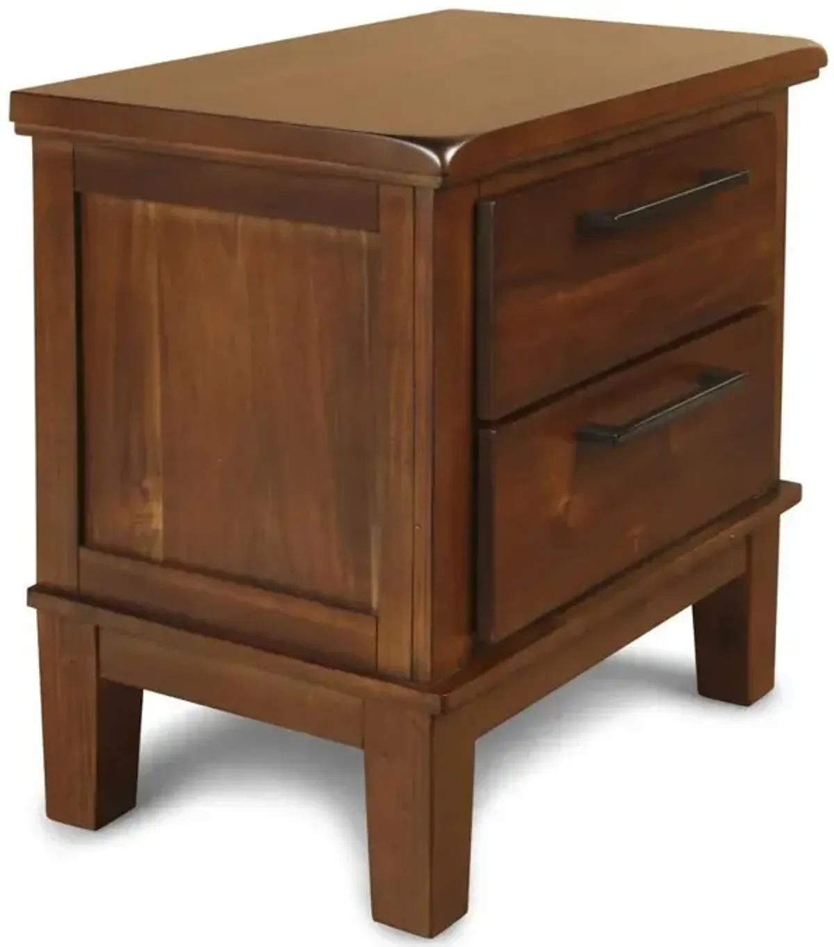 New Classic Furniture Furniture Cagney Solid Wood 2-Drawer Nightstand in Chestnut Brown