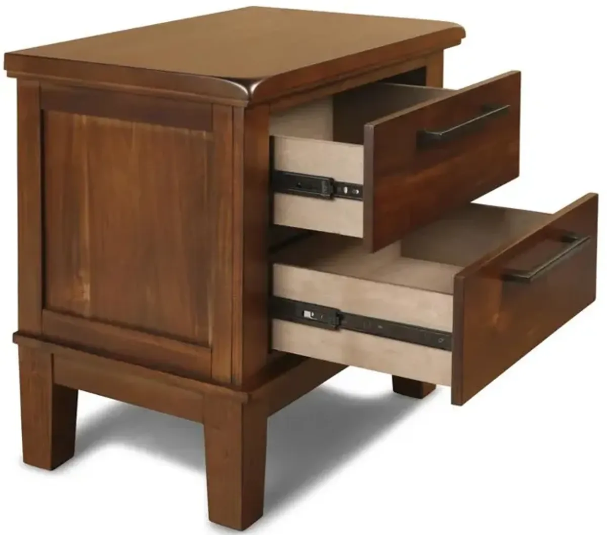 New Classic Furniture Furniture Cagney Solid Wood 2-Drawer Nightstand in Chestnut Brown