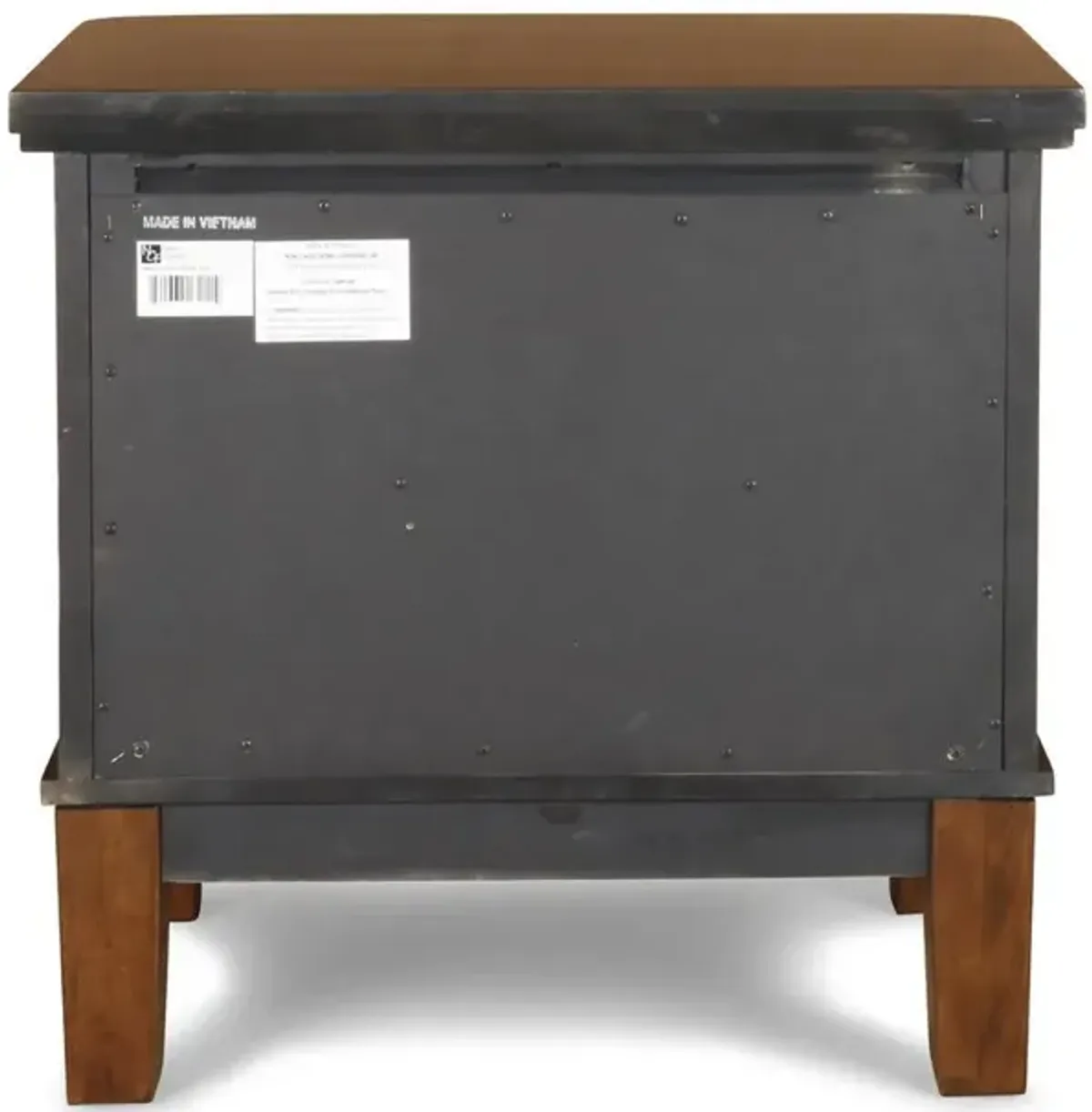 New Classic Furniture Furniture Cagney Solid Wood 2-Drawer Nightstand in Chestnut Brown