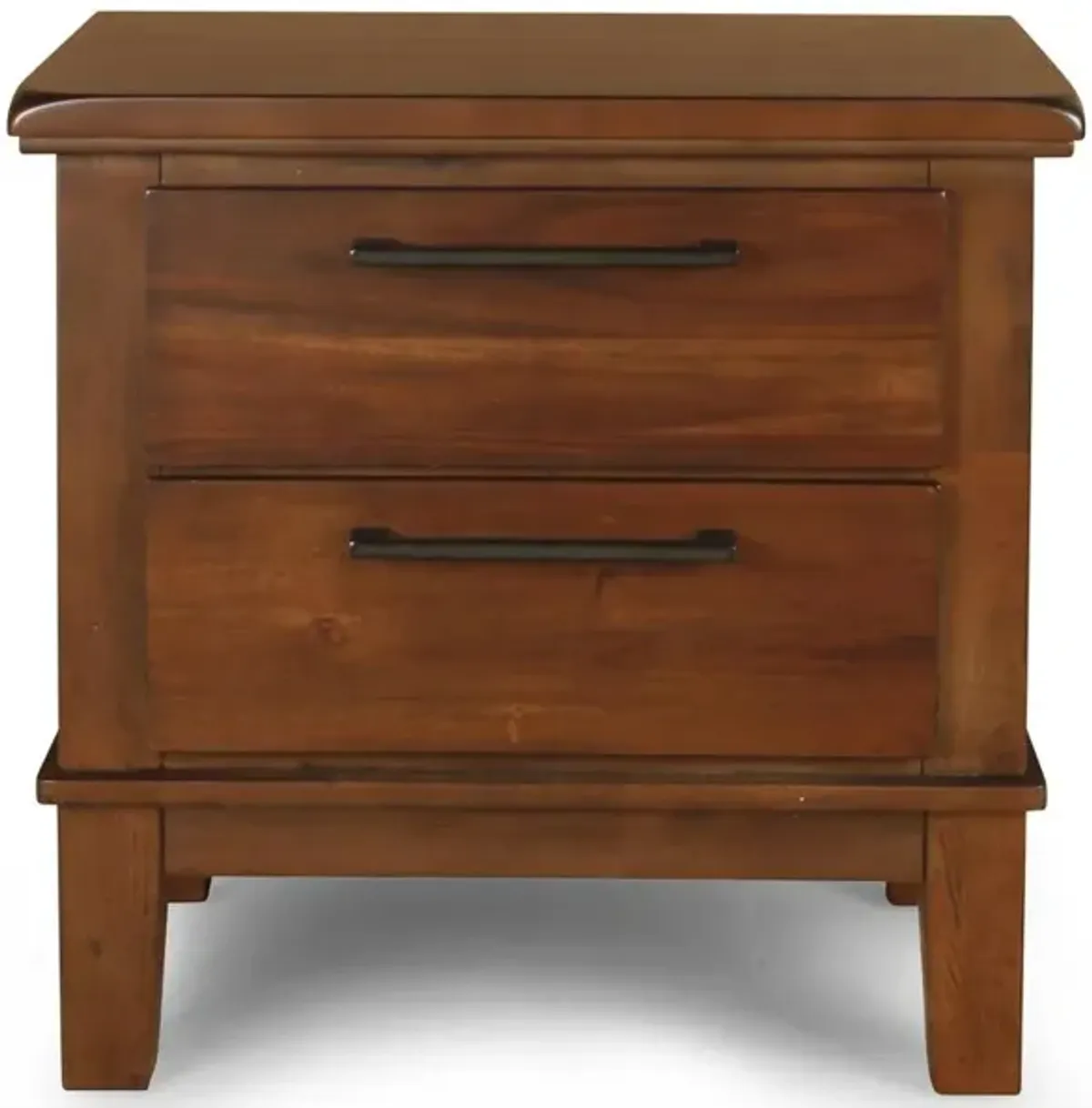 New Classic Furniture Furniture Cagney Solid Wood 2-Drawer Nightstand in Chestnut Brown