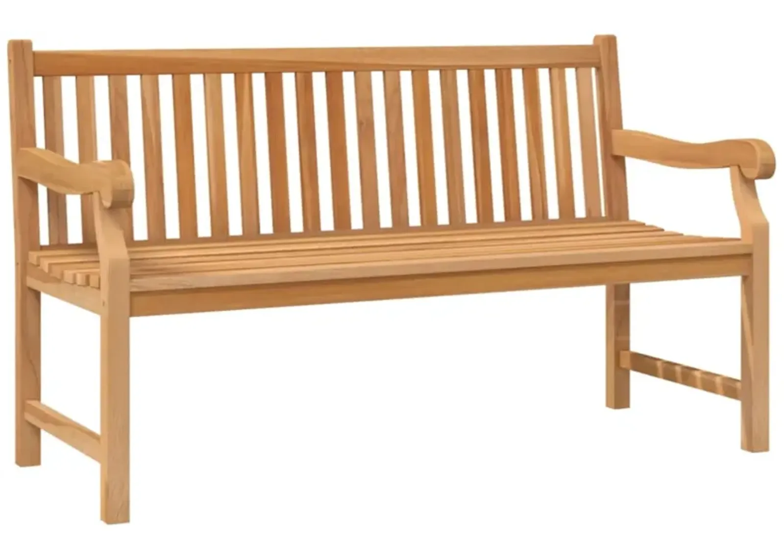 vidaXL Patio Bench - 59.1" Solid Teak Wood - Fine Sanded Finish - Durable and Weather-Resistant Wooden Garden Furniture - Easy Assembly - Suitable for Patio and Garden