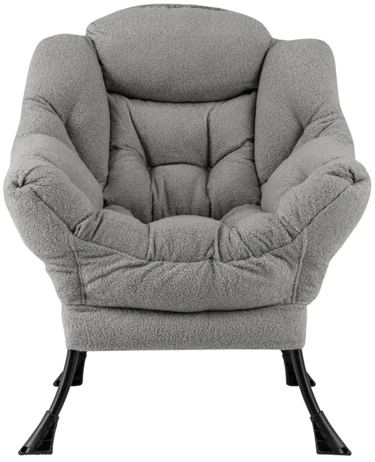 Cozy Sherpa Upholstered Accent Chair with Head Pillow for Stylish Comfort