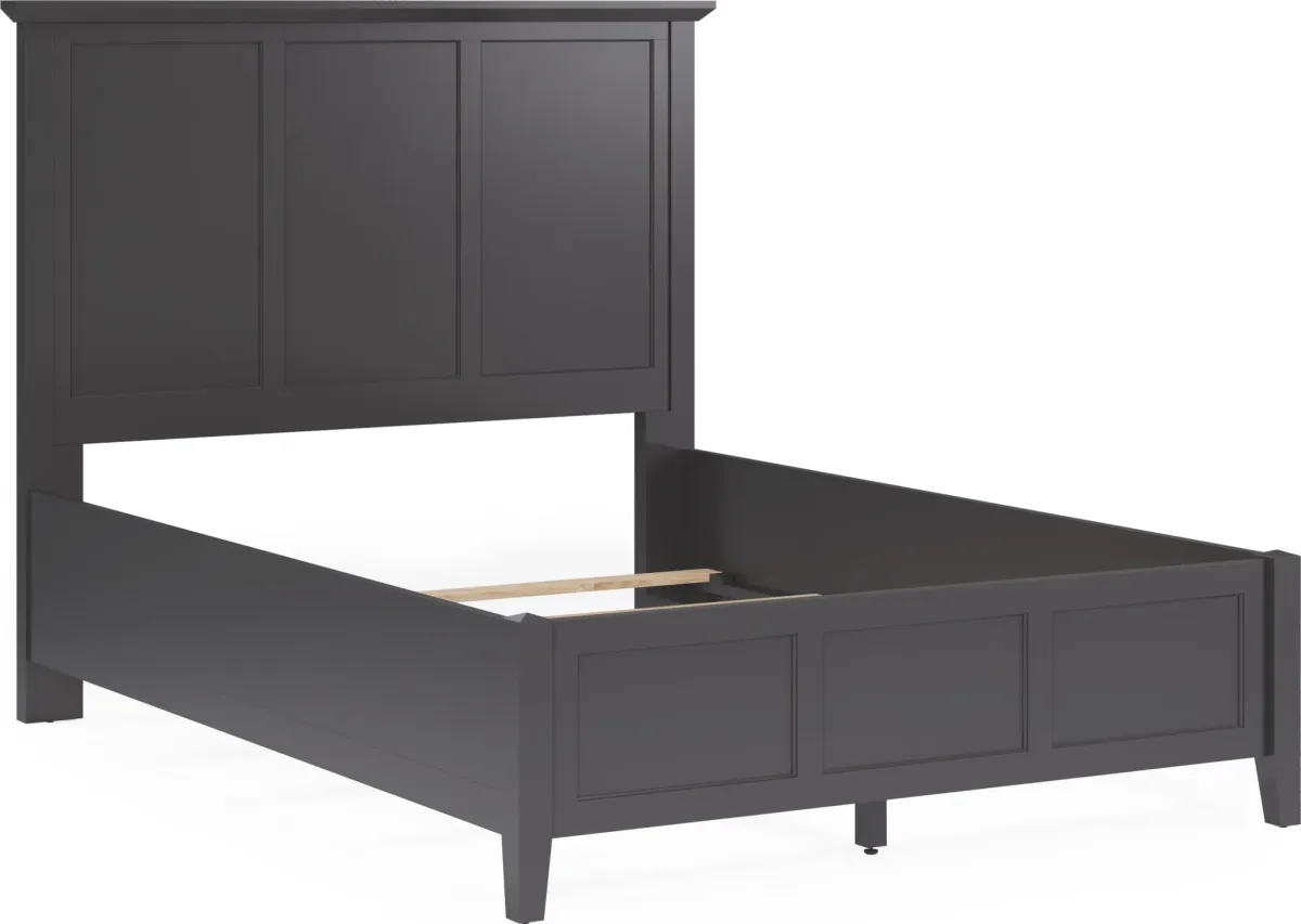 Grace Queen-size Three Panel Bed in Raven Black