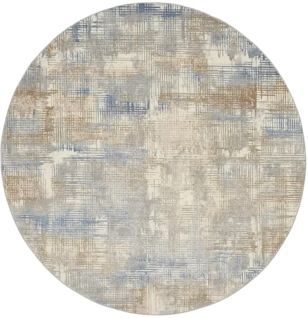 CK950 Rush CK951 Blue/Beige 8' x Round Rug