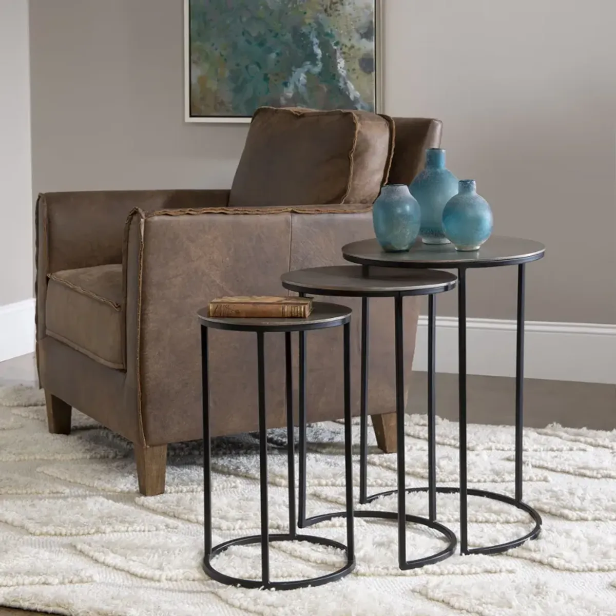 Uttermost Erik Metal Nesting Tables, S/3