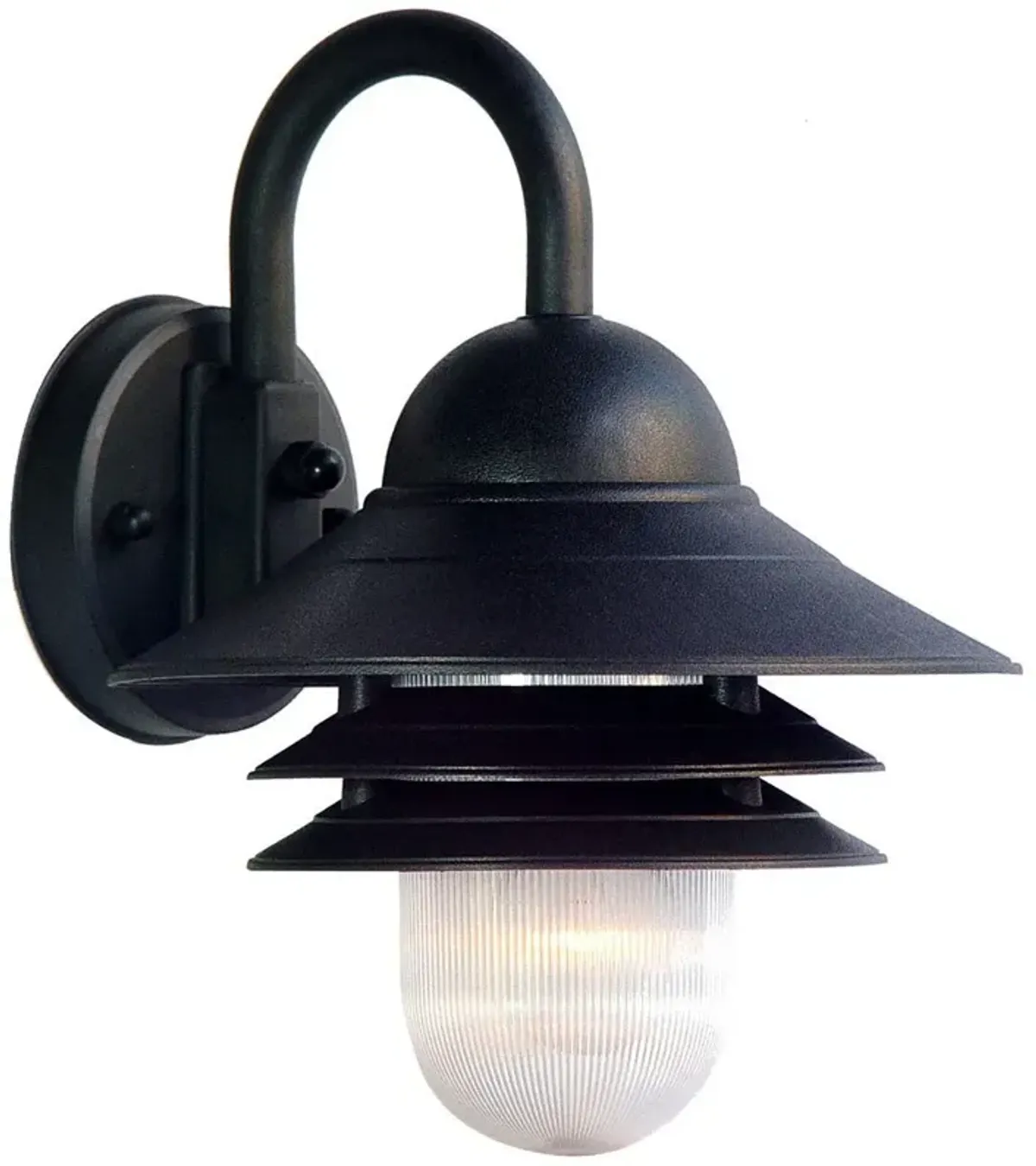 Homezia Matte Black Three Tier Lamp Shade Outdoor Wall Light