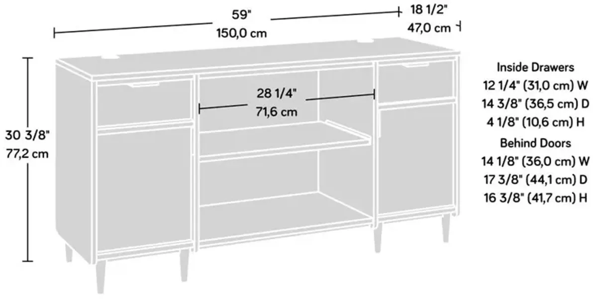 Sauder CLIFFORD PLACE CREDENZA Natural Maple