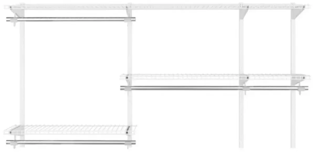 Custom Closet Organizer Kit 3 to 5 Feet Wall-Mounted Closet System with Hang Rod-White