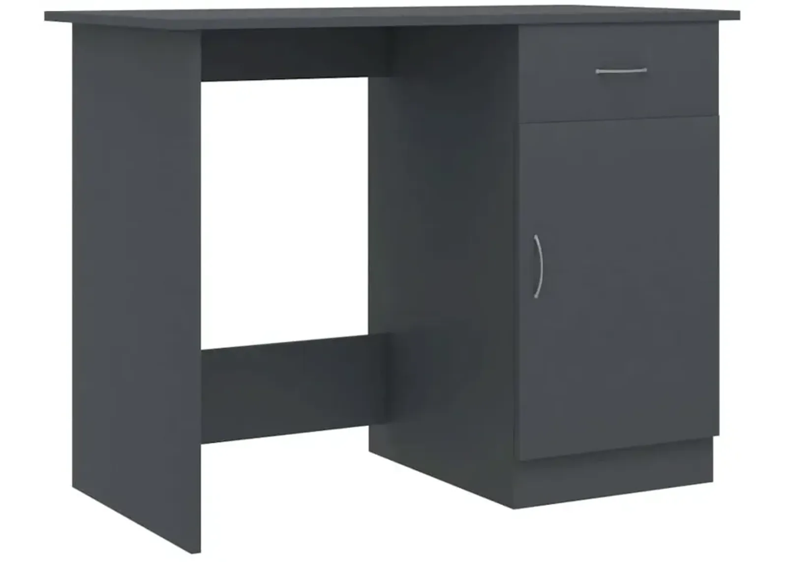 vidaXL Desk Gray 39.4"x19.7"x29.9" Chipboard, 801082