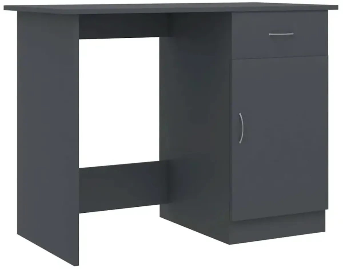 vidaXL Desk Gray 39.4"x19.7"x29.9" Chipboard