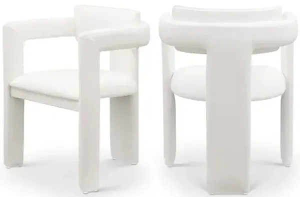 Meridian Furniture Brenda Cream Vegan Leather Dining Chair, Set of 2