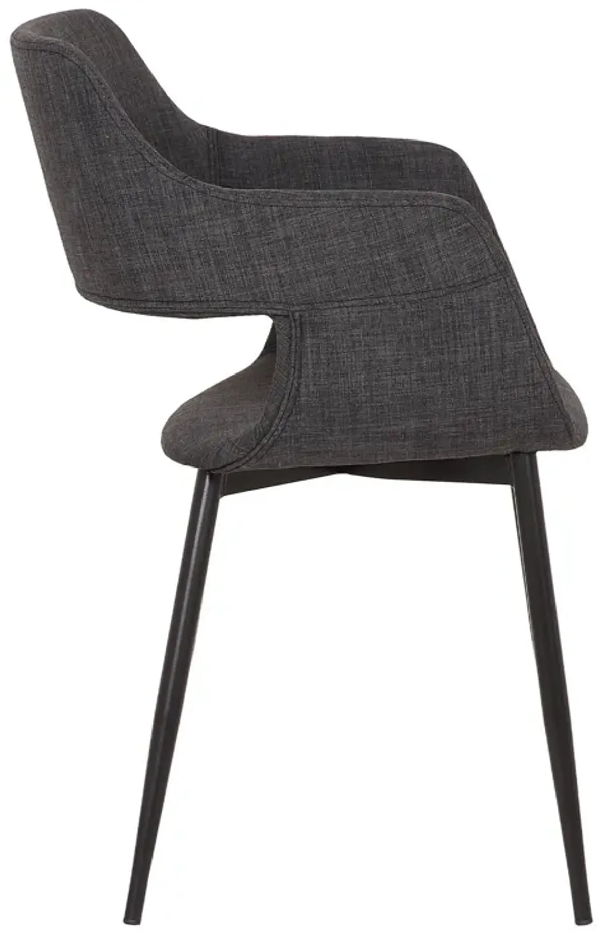 Fabric Upholstered Accent Chair with Wide Open Lower Back Design, Gray - Benzara