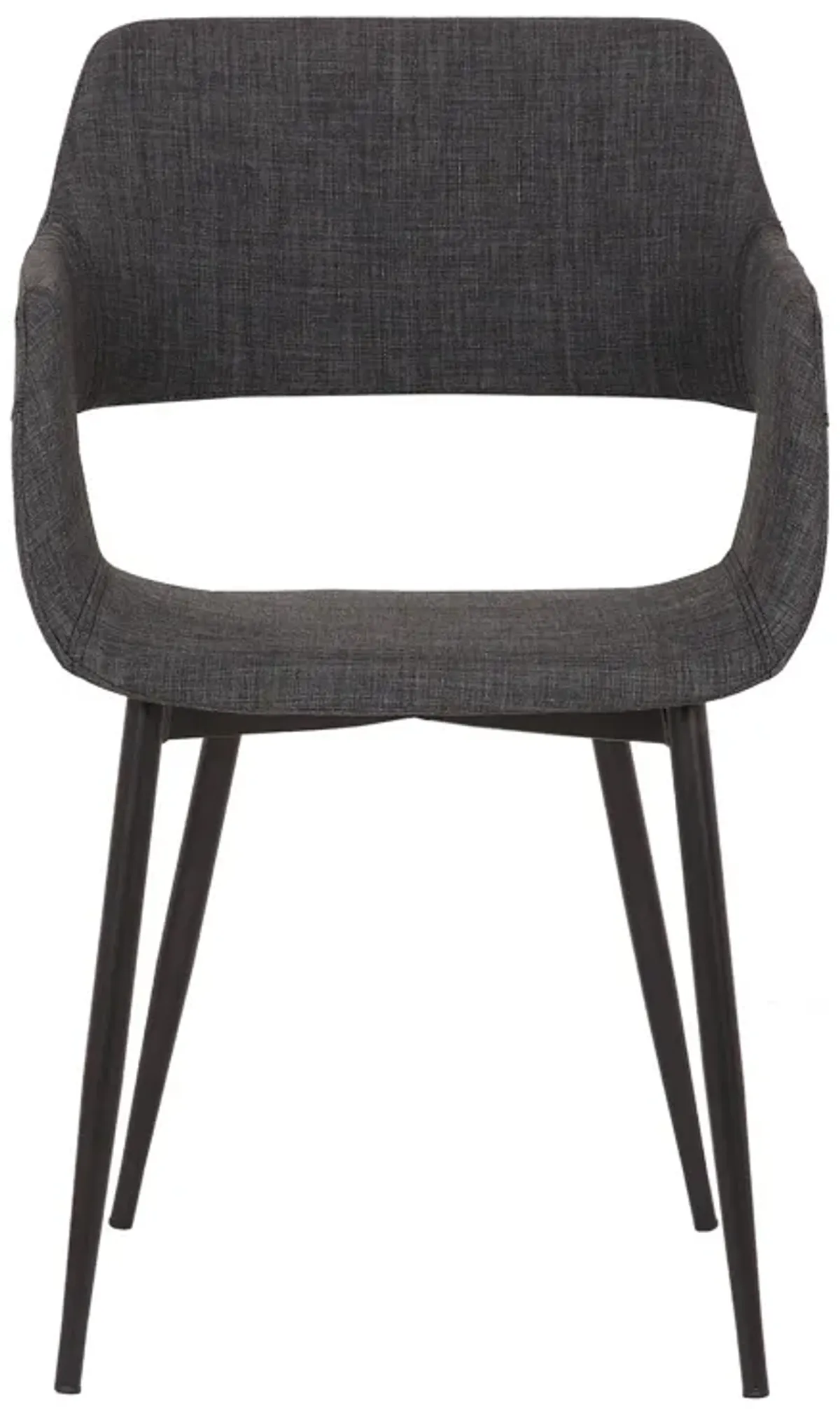 Fabric Upholstered Accent Chair with Wide Open Lower Back Design, Gray - Benzara