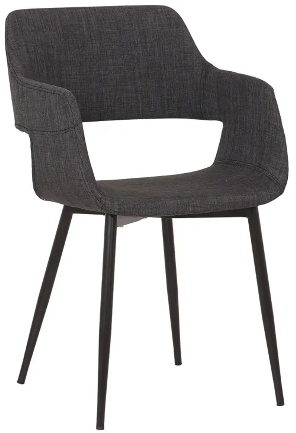 Fabric Upholstered Accent Chair with Wide Open Lower Back Design, Gray - Benzara