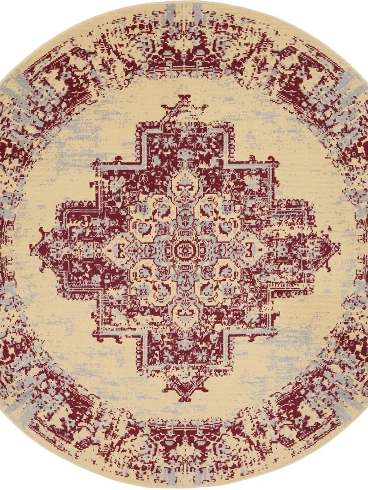 Grafix GRF14 Cream/Red 5'3" x Round Rug