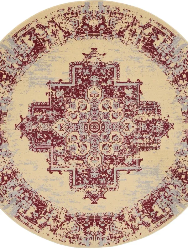 Grafix GRF14 Cream/Red 5'3" x Round Rug