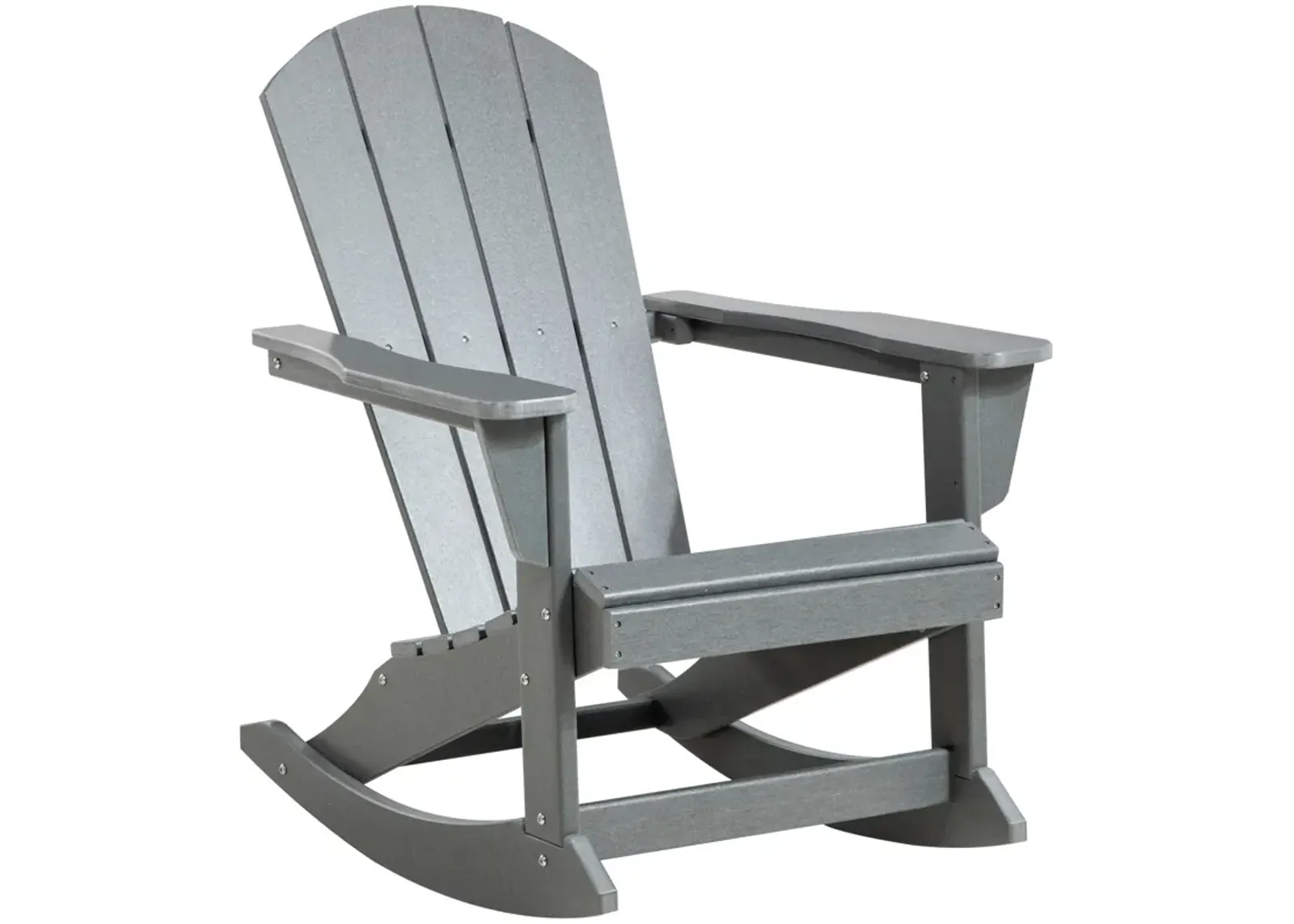 Light Gray Outdoor Seating: HDPE Adirondack Rocking Chair