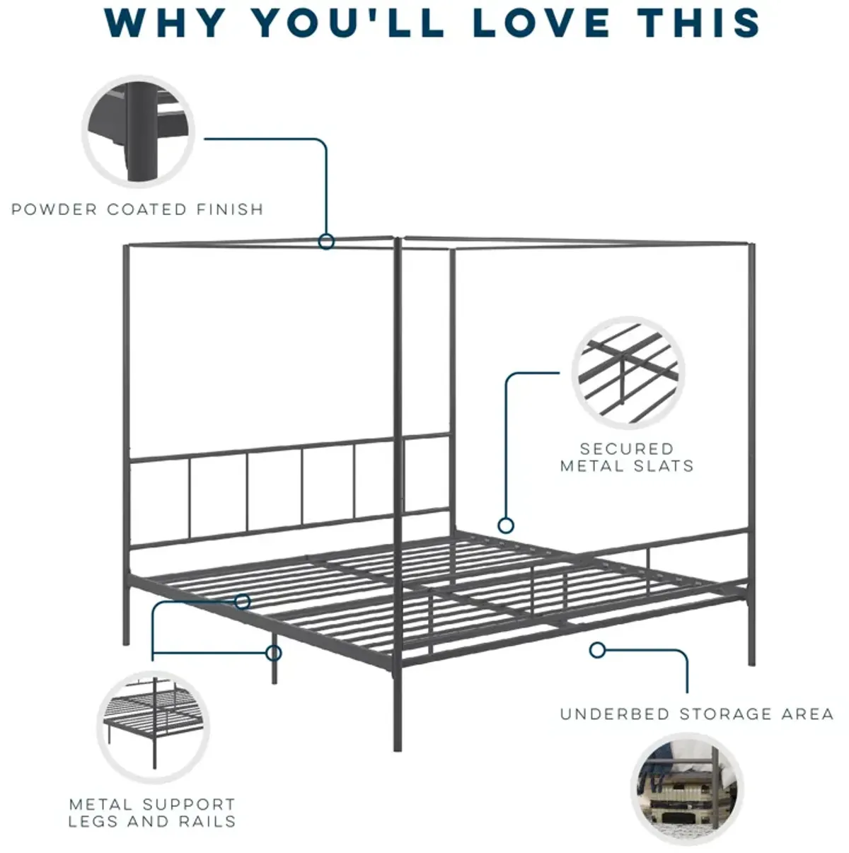 Novogratz Marion Canopy Bed