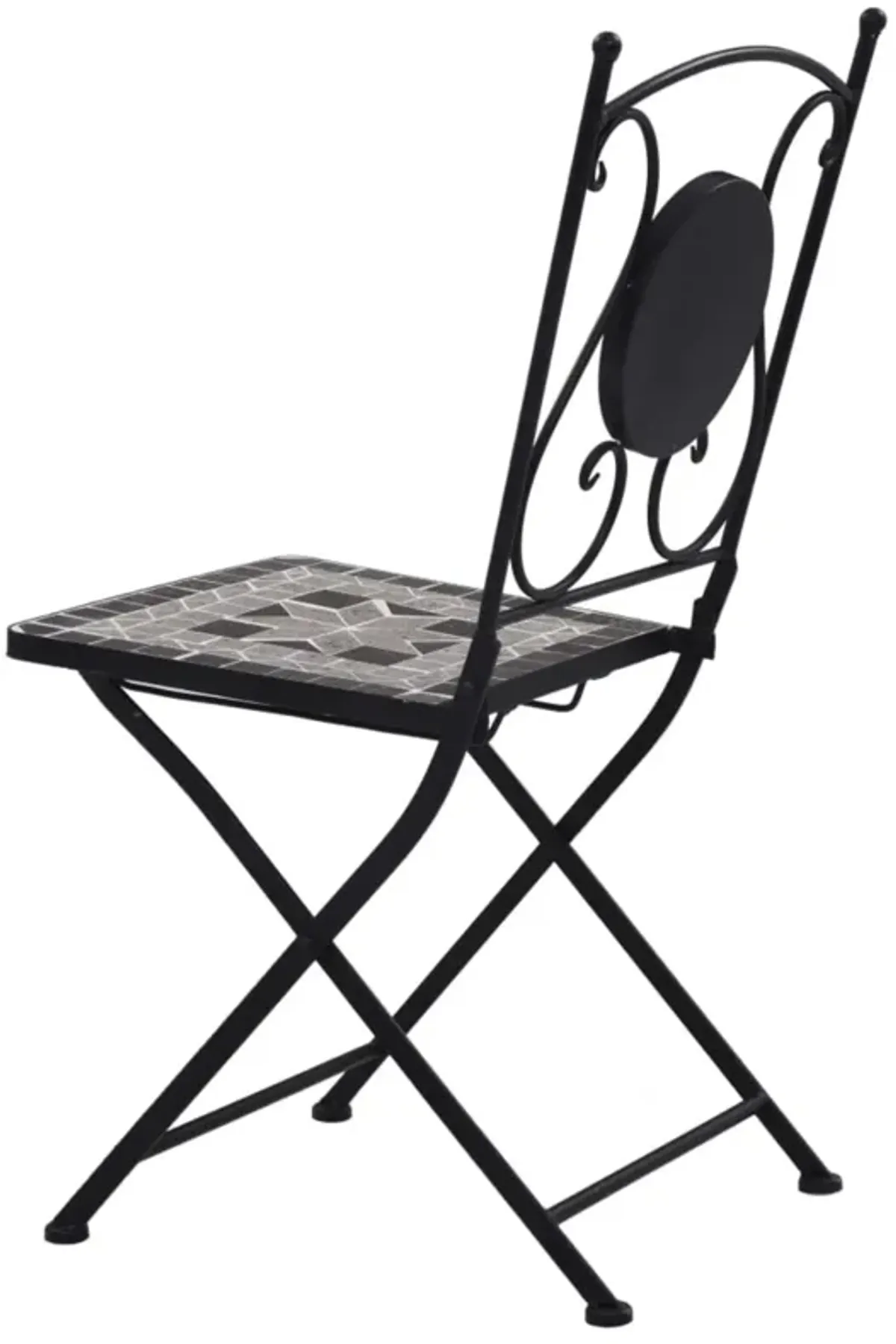 vidaXL Mosaic Bistro Chairs 2 pcs Gray