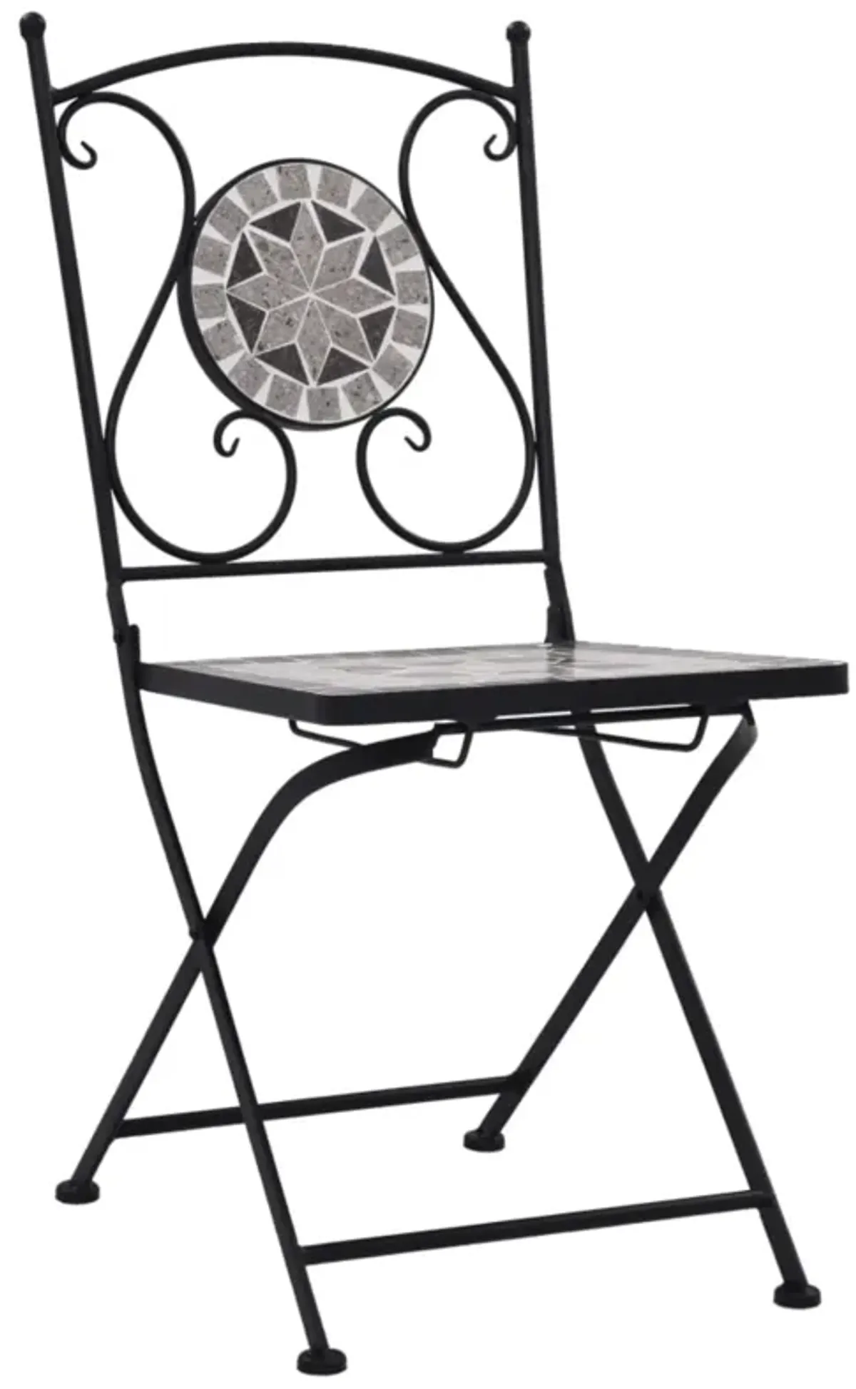 vidaXL Mosaic Bistro Chairs 2 pcs Gray