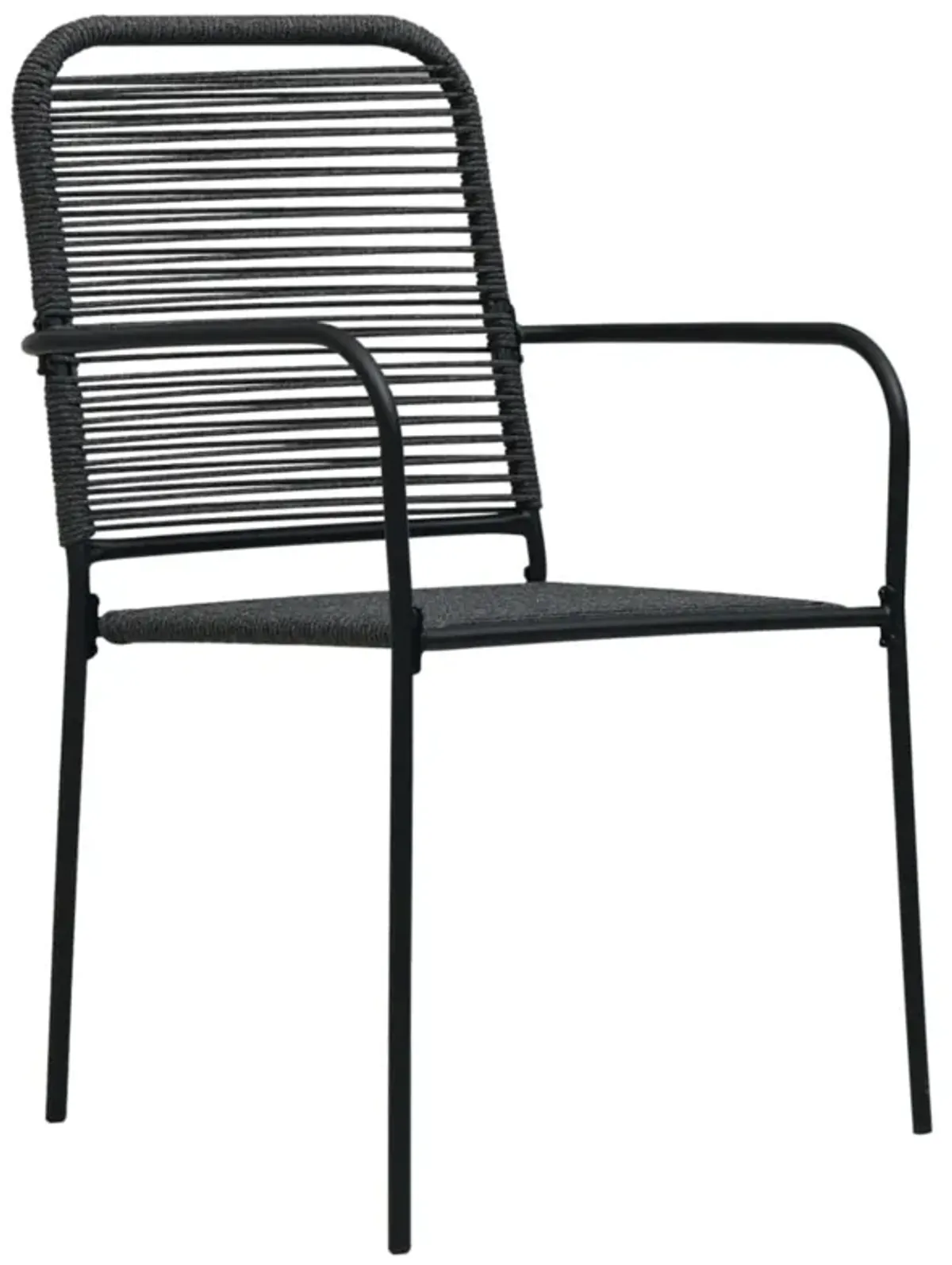 vidaXL Garden Chairs 4 pcs Cotton Rope and Steel Black