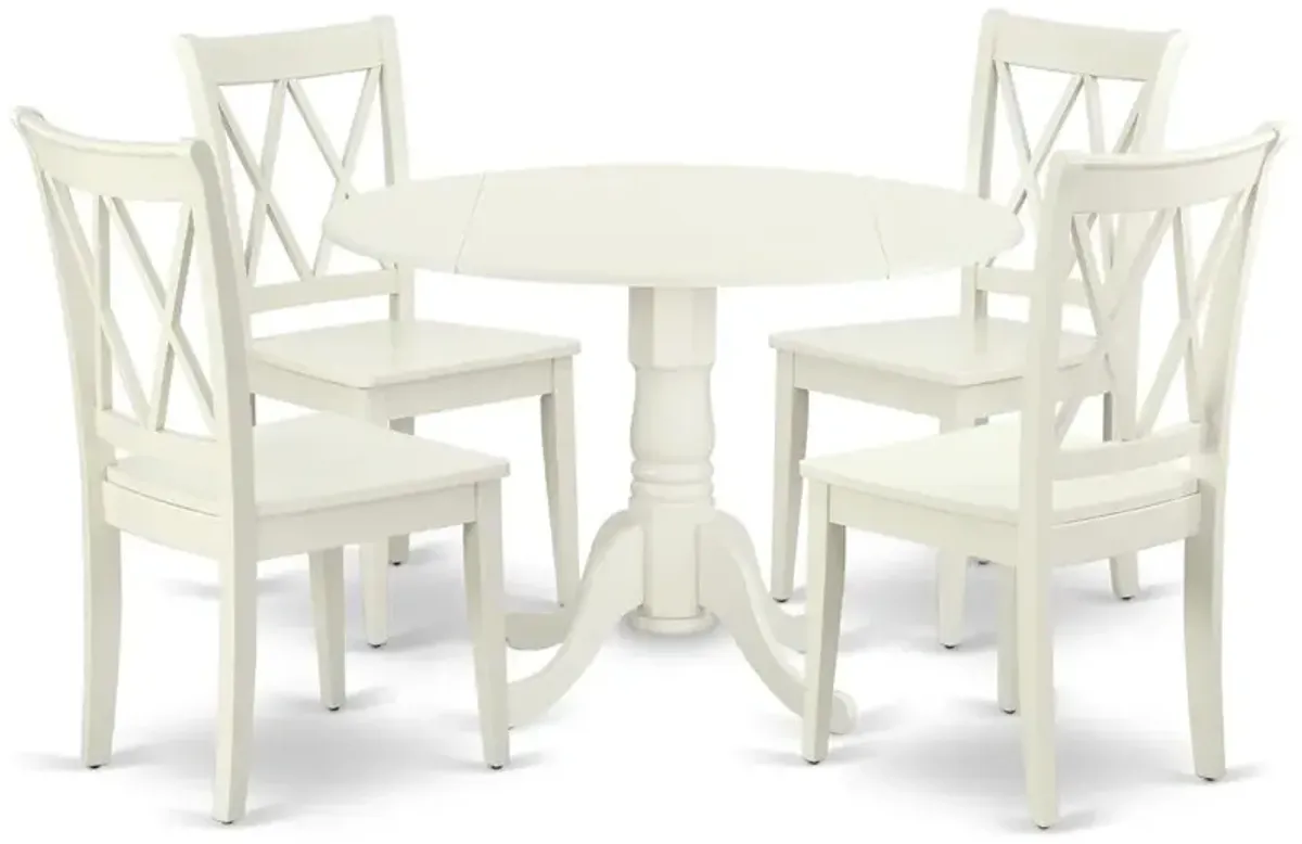 Dining Room Set Linen White, DLCL5-LWH-W