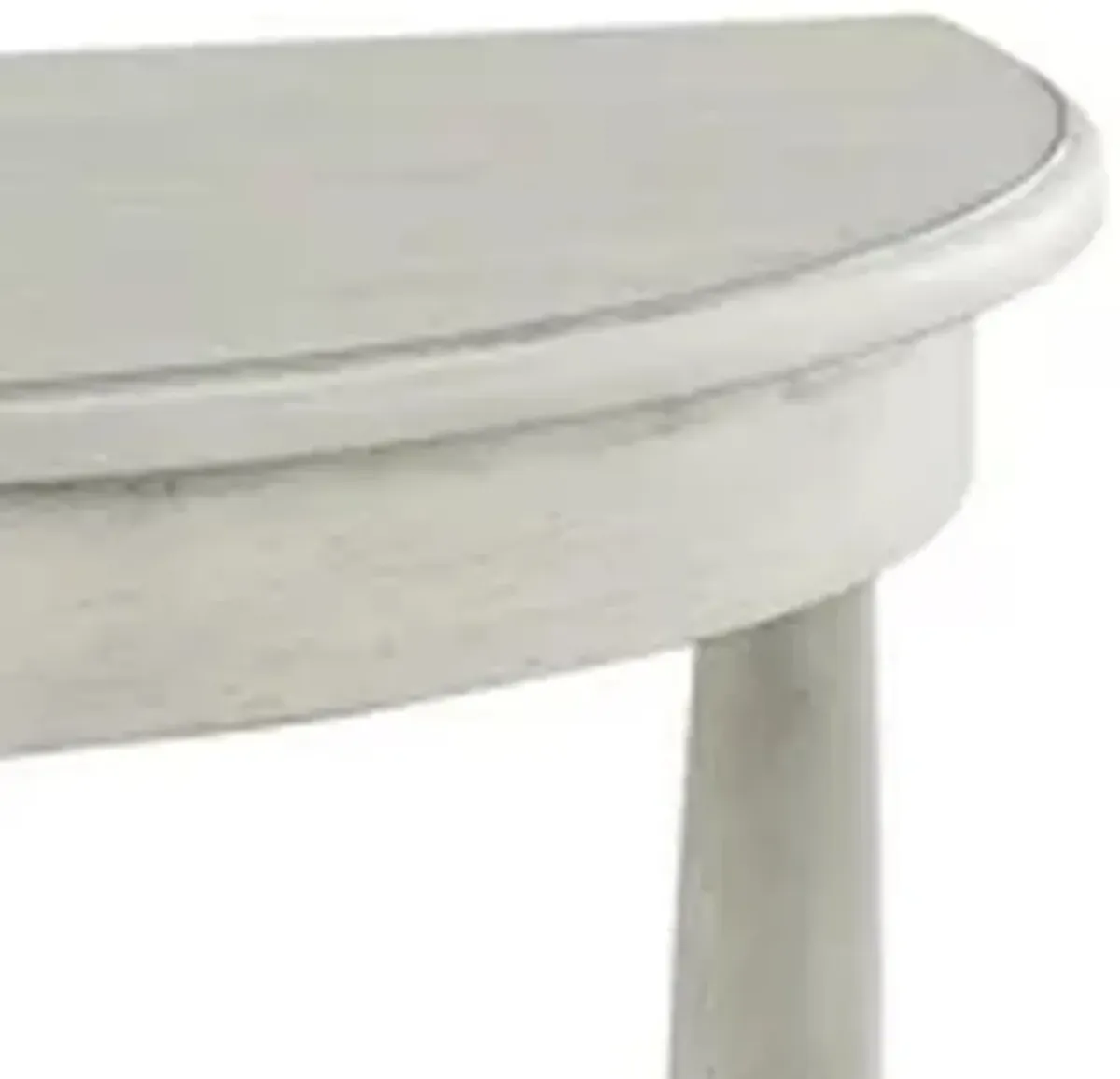 Kiana 28 Inch Side End Table, Bottom Shelf, Semicircle, Antique Gray Wood - Benzara